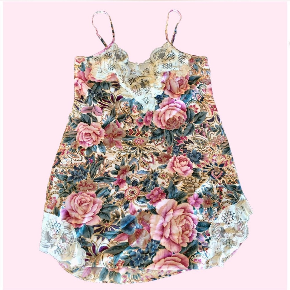 Victoria Secret Y2k Floral Lace Slip Dress
